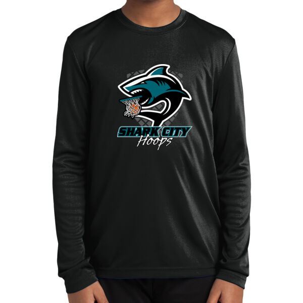 Shark City Hoops Youth Long Sleeve PosiCharge ® Competitor Tee Thumbnail