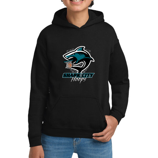 Shark City Hoops Youth Heavy Blend Hooded Sweatshirt Thumbnail
